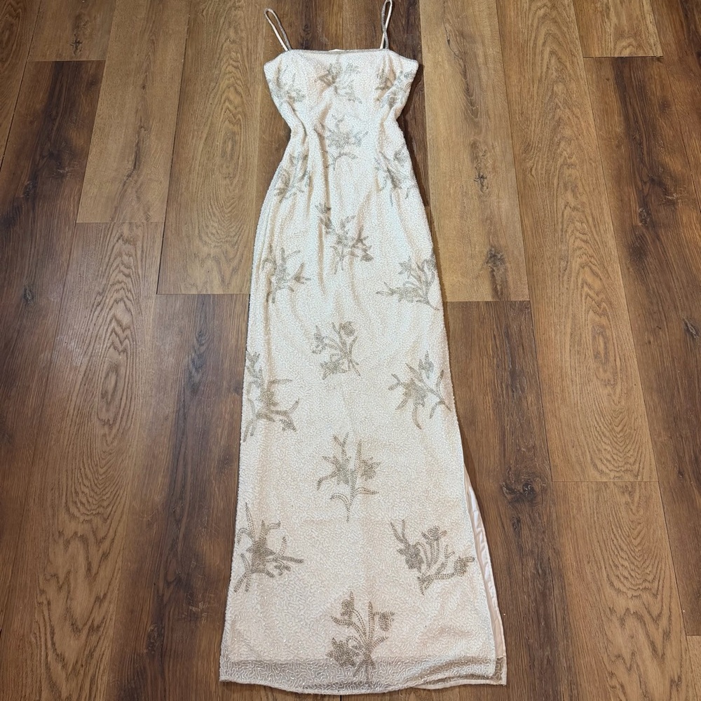 Vintage 100% Silk Beaded Dress Vintage Beaded Dress Wedding Dress Prom Ballet